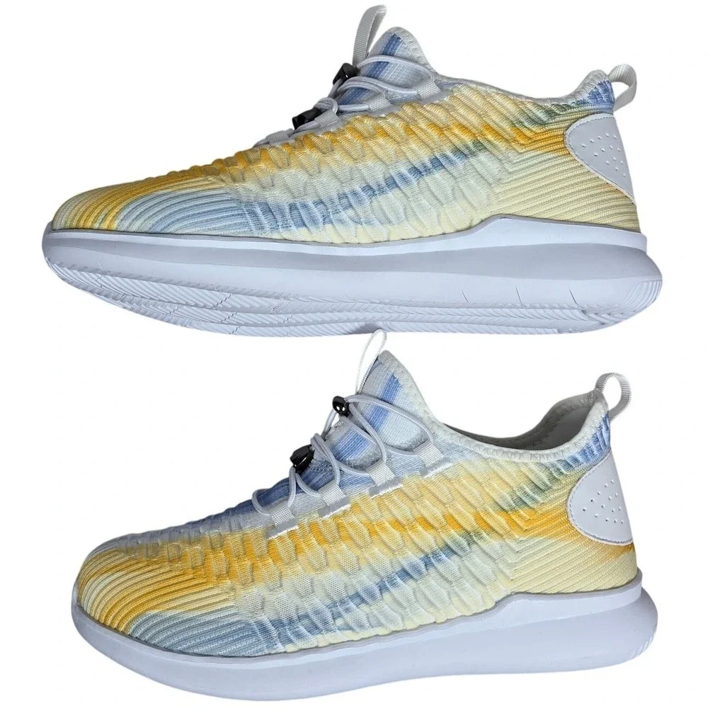 Propet Womens Size 6 4E‎ WAA132M Travelbound White Lemon Knit Slip On Sneakers